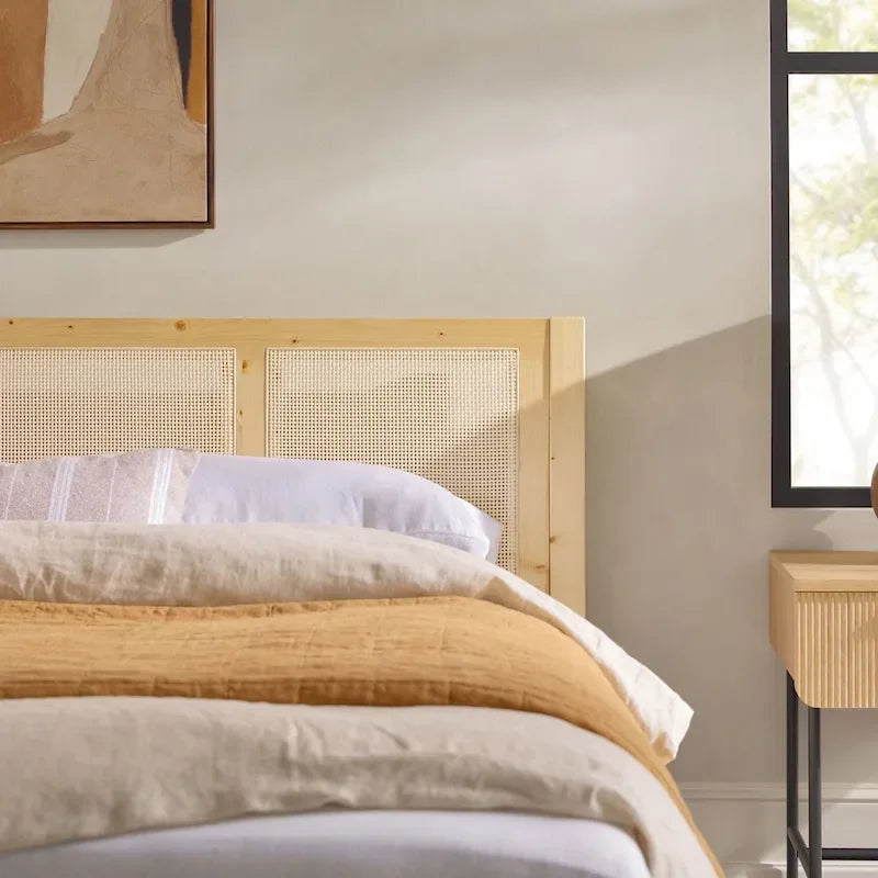 Tête de lit en rotin massif style bohème Middlebrook Designs pour lit king size