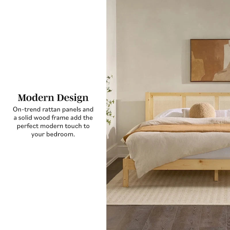 Tête de lit en rotin massif style bohème Middlebrook Designs pour lit king size