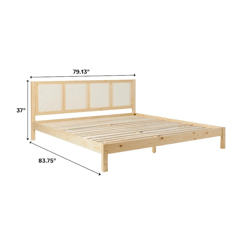 Tête de lit en rotin massif style bohème Middlebrook Designs pour lit king size