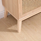 Meuble TV bohème pour téléviseur 55 pouces, centre multimédia avec étagère réglable