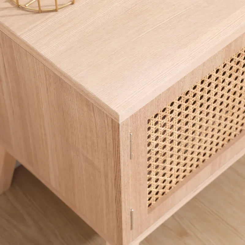 Meuble TV bohème pour téléviseur 55 pouces, centre multimédia avec étagère réglable