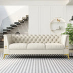 Canapé 3 places en velours 82,7 avec pieds en métal doré