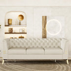 Canapé 3 places en velours 82,7 avec pieds en métal doré