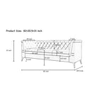 Canapé 3 places en velours 82,7 avec pieds en métal doré