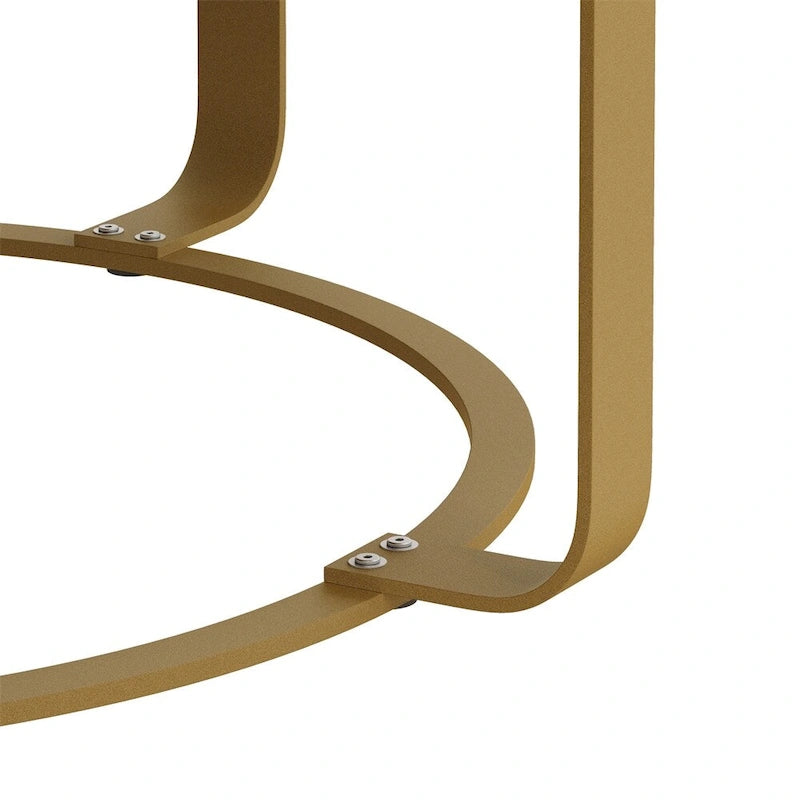 Table basse ronde moderne en bois avec pieds en métal