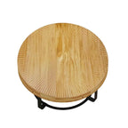 Table basse ronde moderne en bois avec pieds en métal