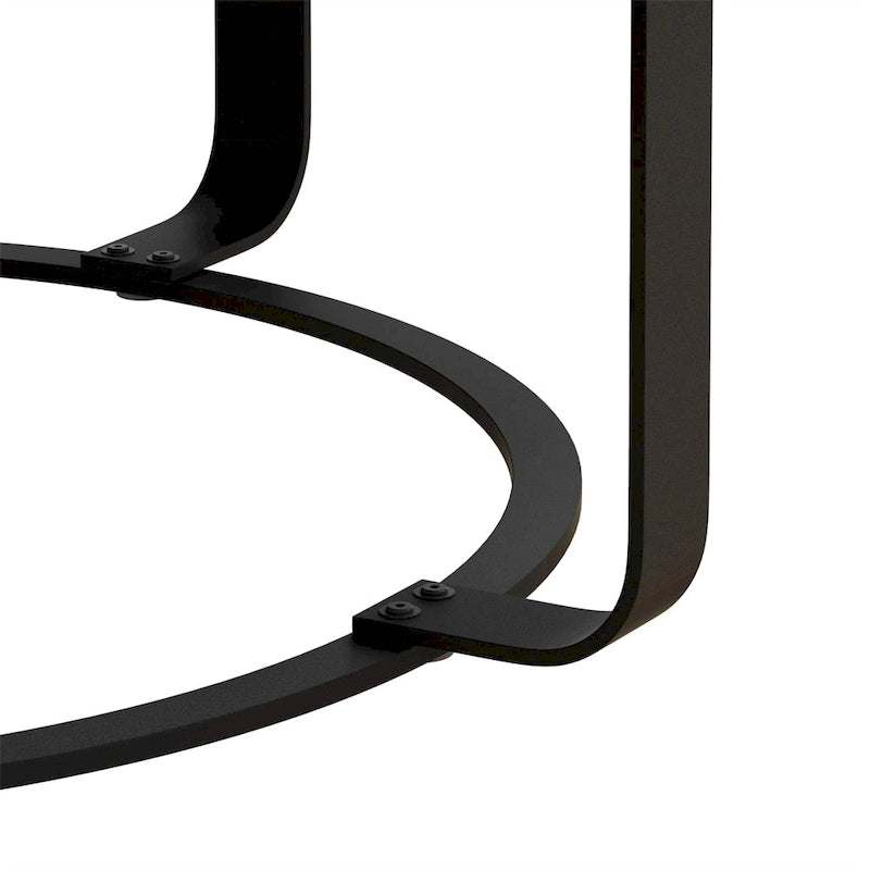 Table basse ronde moderne en bois avec pieds en métal