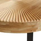Table basse ronde moderne en bois avec pieds en métal