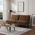 Canapé-lit 2 places moderne rembourré avec dossier et accoudoirs réglables - 70:l