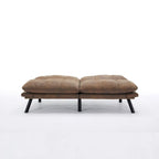 Canapé-lit 2 places moderne rembourré avec dossier et accoudoirs réglables - 70:l