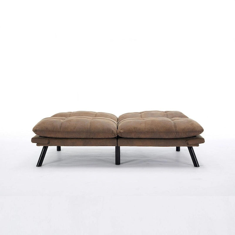 Canapé-lit 2 places moderne rembourré avec dossier et accoudoirs réglables - 70:l