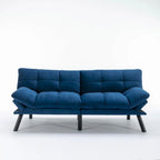 Canapé-lit 2 places moderne rembourré avec dossier et accoudoirs réglables - 70:l