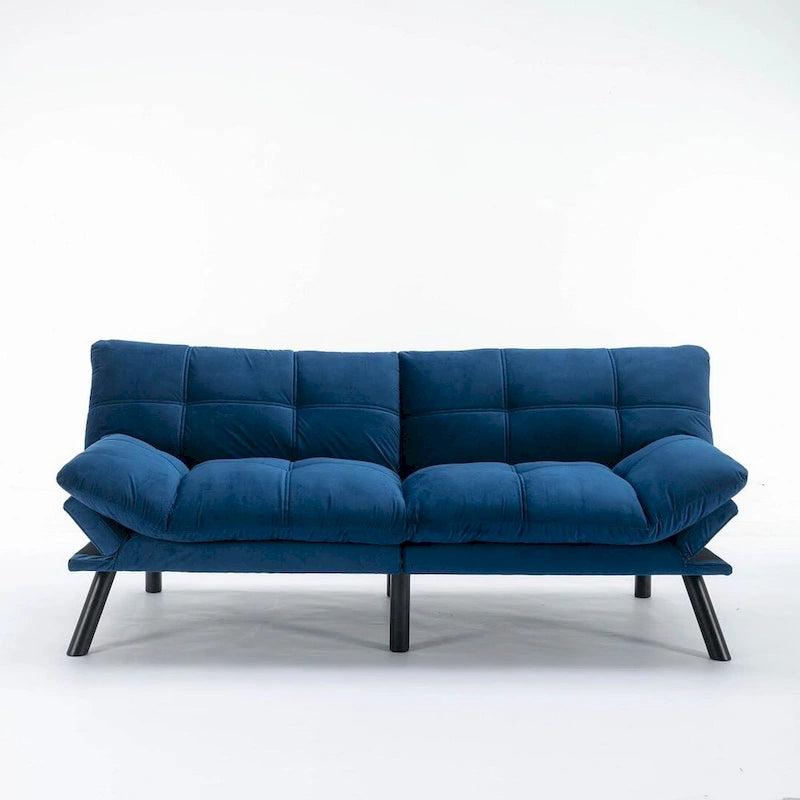 Canapé-lit 2 places moderne rembourré avec dossier et accoudoirs réglables - 70:l