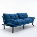 Canapé-lit 2 places moderne rembourré avec dossier et accoudoirs réglables - 70:l