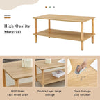 Table basse rectangulaire à deux niveaux pour salon