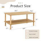 Table basse rectangulaire à deux niveaux pour salon