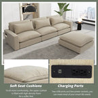 Canapé d'angle 128 pouces Cloud Sofa en chenille