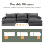 Canapé d'angle 128 pouces Cloud Sofa en chenille