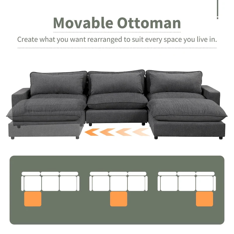 Canapé d'angle 128 pouces Cloud Sofa en chenille