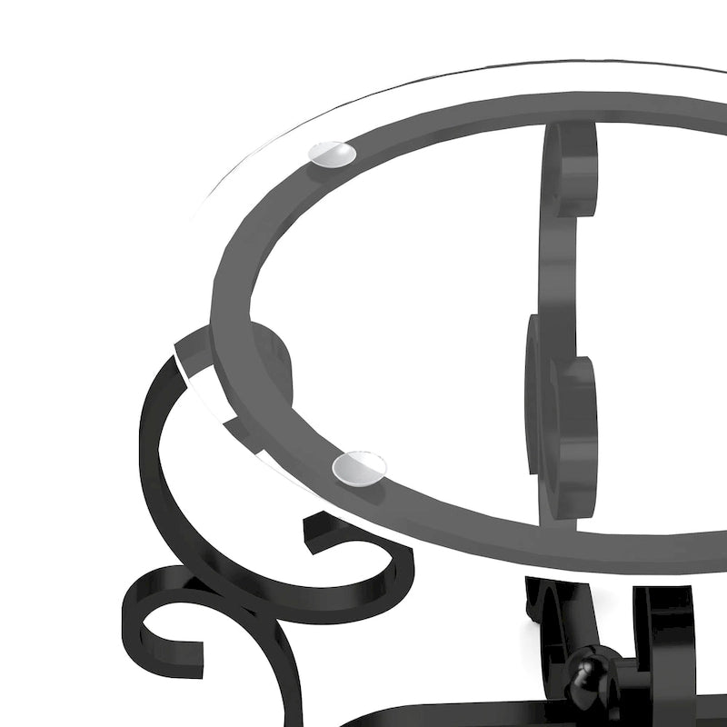 Ensemble de 3 tables basses avec plateau en verre trempé, table d'appoint ronde robuste pour salon