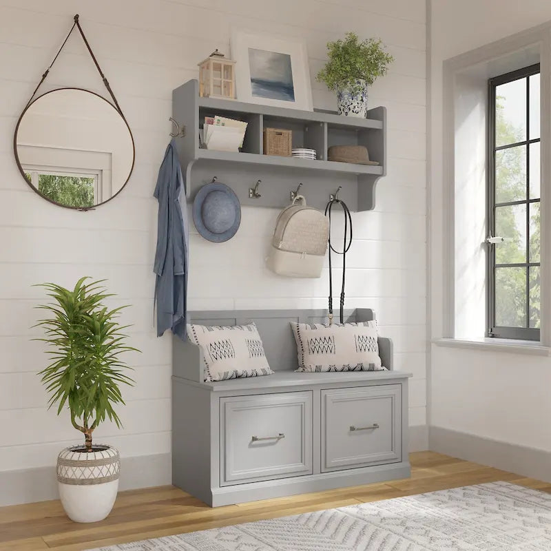 Banc d'entrée et étagère murale Woodland 40W de Bush Furniture