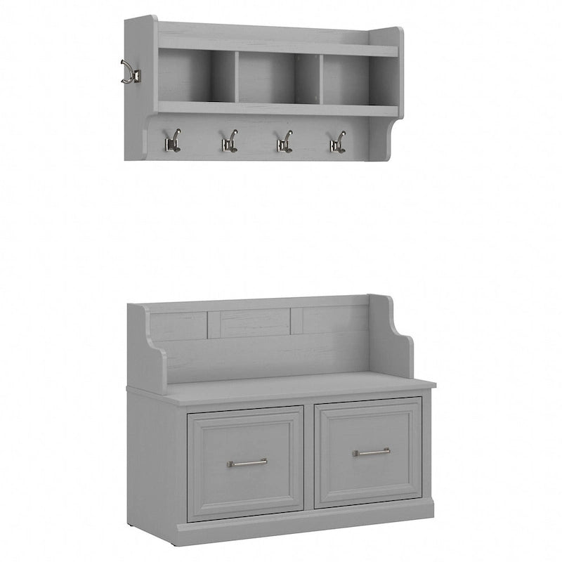 Banc d'entrée et étagère murale Woodland 40W de Bush Furniture