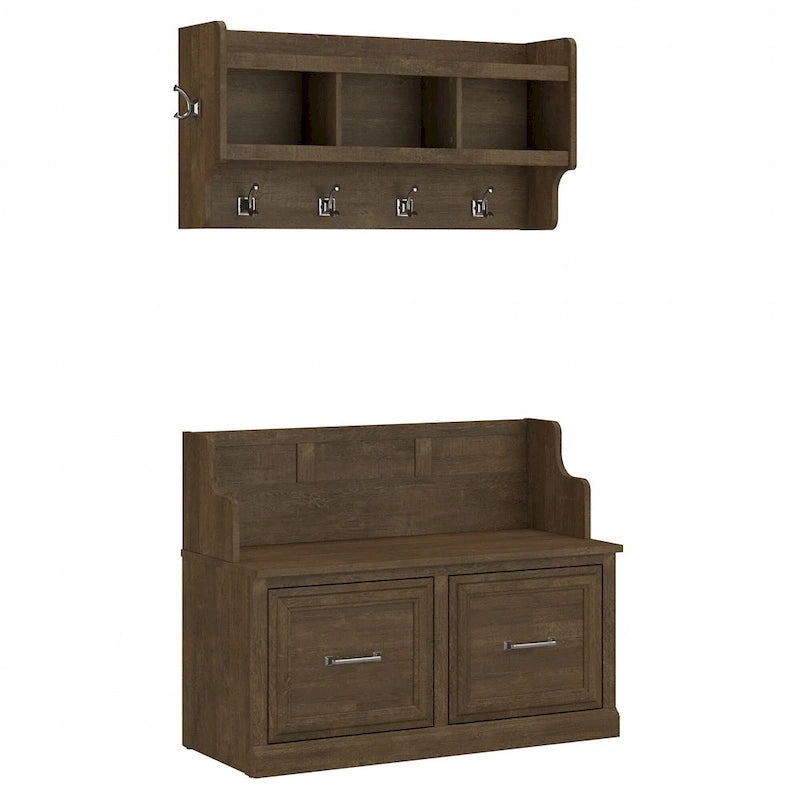 Banc d'entrée et étagère murale Woodland 40W de Bush Furniture