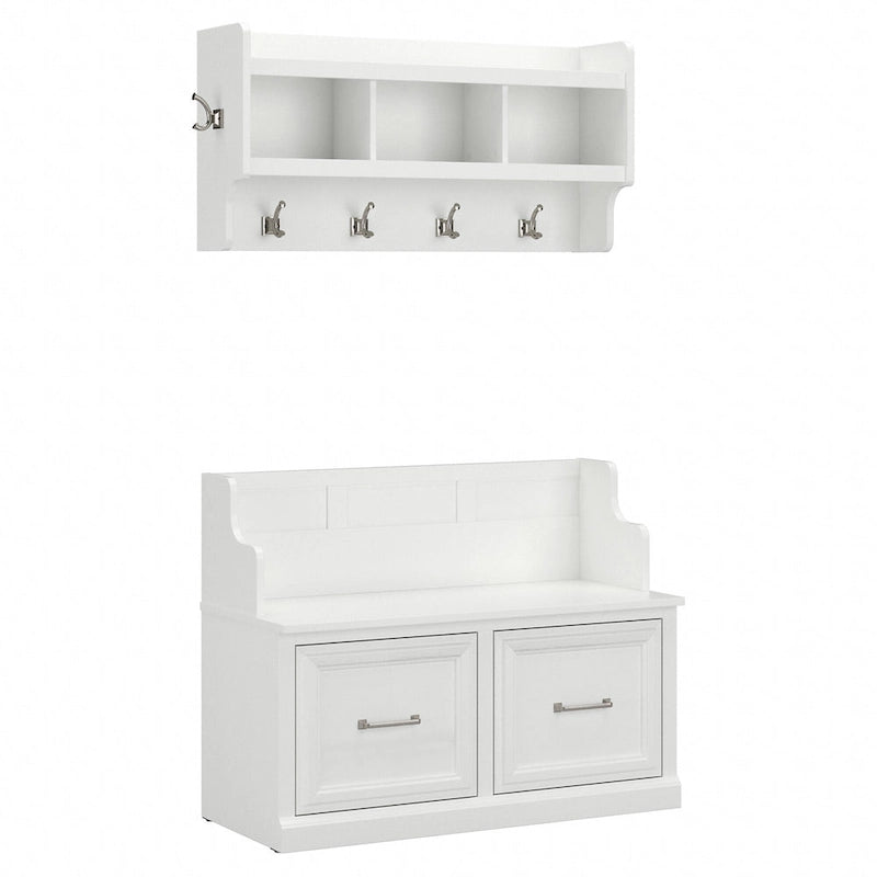 Banc d'entrée et étagère murale Woodland 40W de Bush Furniture