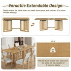 Ensemble de table à manger extensible 9 pièces de style campagnard avec rallonges amovibles