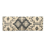Banc rembourré HomeRoots 48 en mélange de coton crème et noir, style sud-ouest - 122 cm x 46 cm x 41 cm