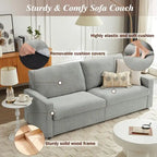 Canapé deux places moderne en lin chenille 80 pour salon