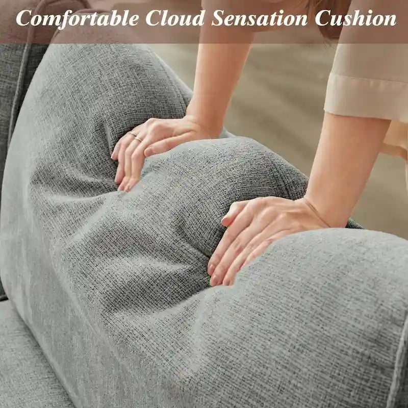 Canapé deux places moderne en lin chenille 80 pour salon