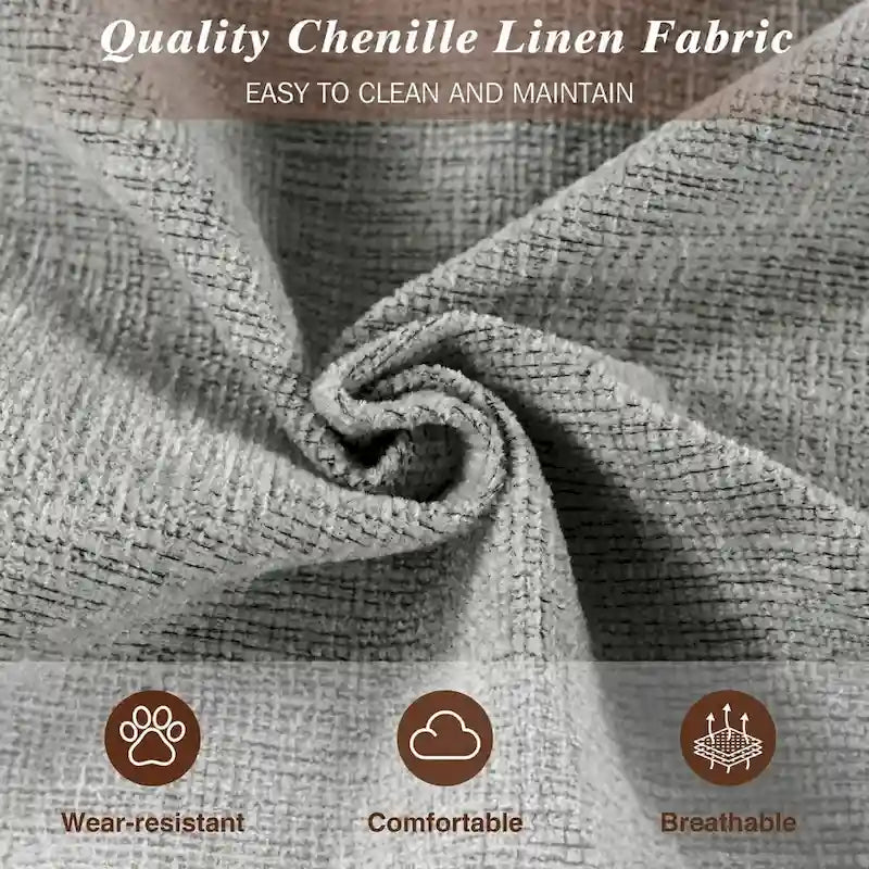 Canapé deux places moderne en lin chenille 80 pour salon