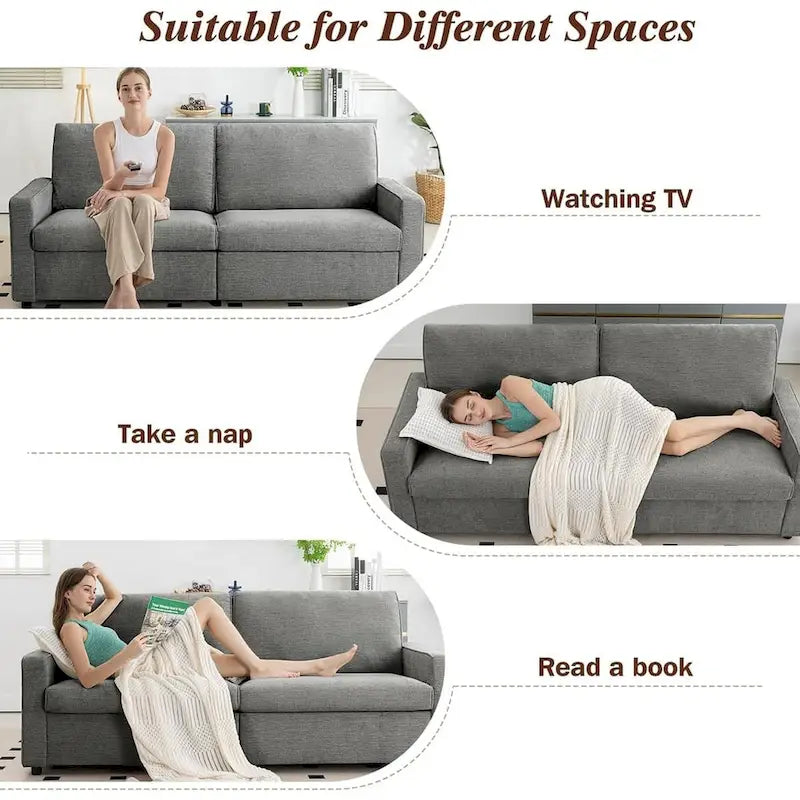 Canapé deux places moderne en lin chenille 80 pour salon