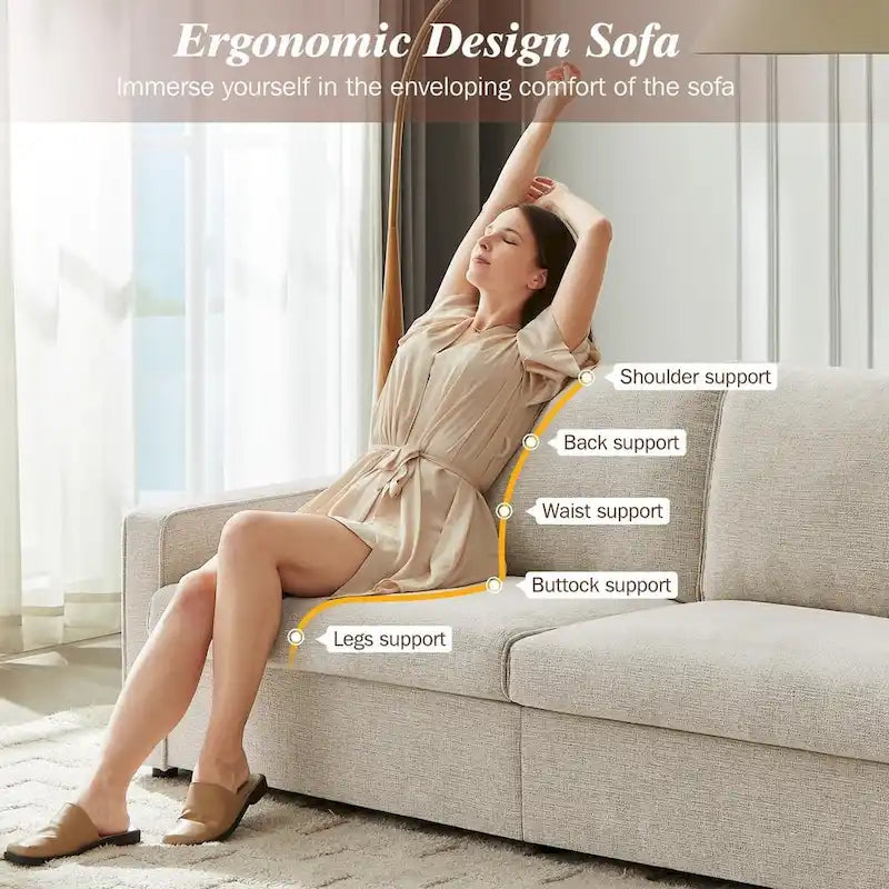 Canapé deux places moderne en lin chenille 80 pour salon