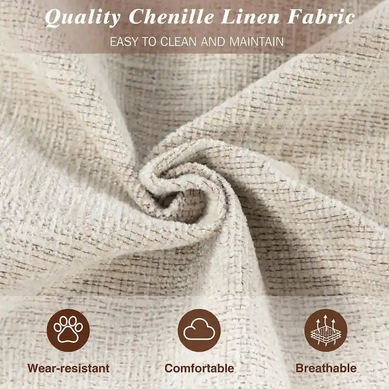 Canapé deux places moderne en lin chenille 80 pour salon