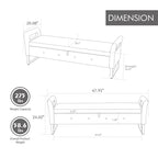 Banc de rangement en velours de 67,91 cm de large avec accoudoirs pour salon, entrée et chambre.