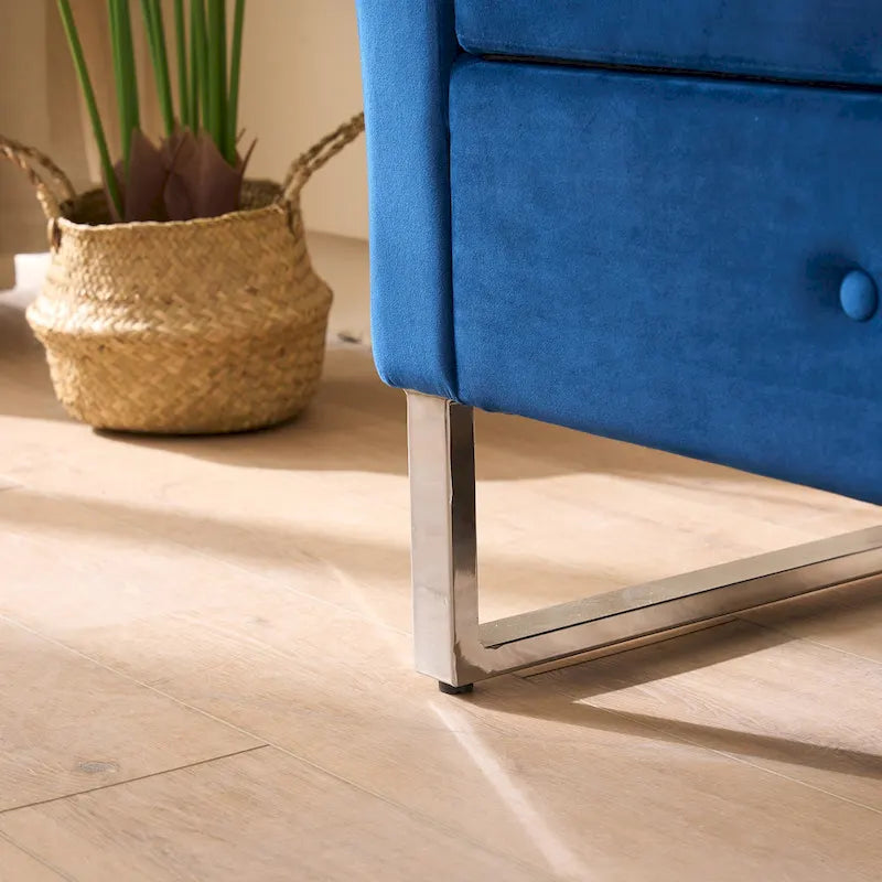 Banc de rangement en velours de 67,91 cm de large avec accoudoirs pour salon, entrée et chambre.