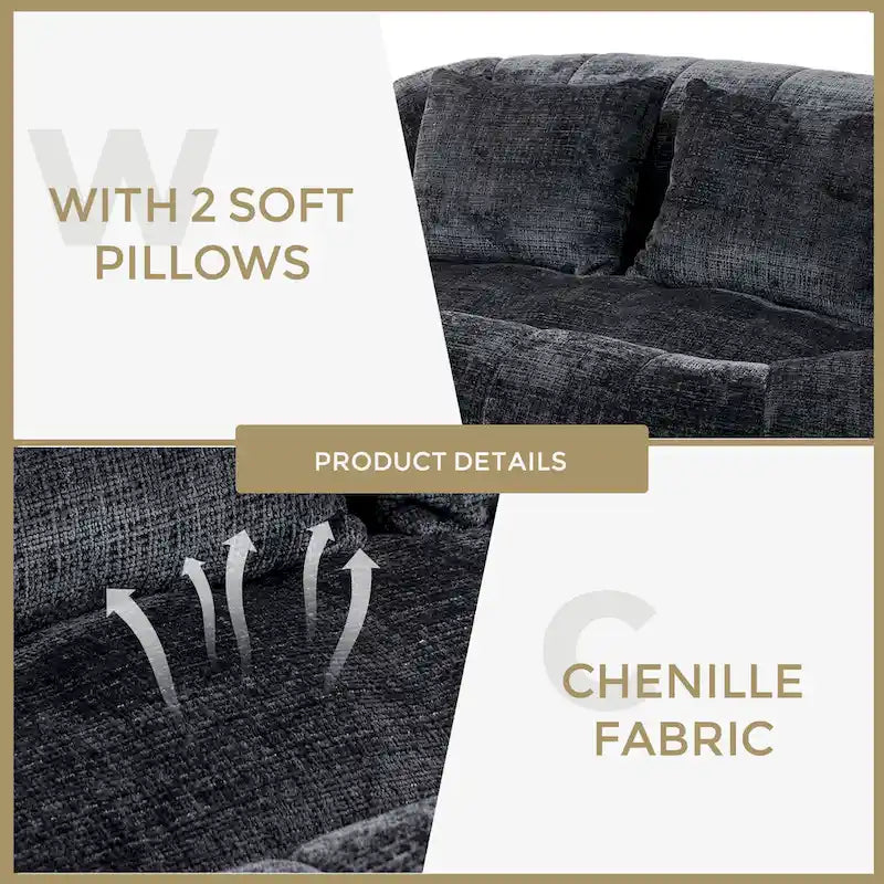 GDFStudio - Canapé relax 2 places Laurel Chenille avec mousse haute densité et confort surdimensionné