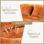 GDFStudio - Canapé relax 2 places Laurel Chenille avec mousse haute densité et confort surdimensionné