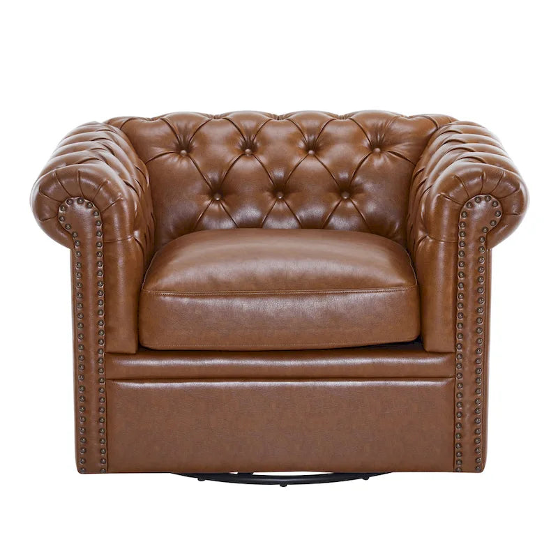 Fauteuil club pivotant capitonné Chesterfield Wiers par Christopher Knight Home