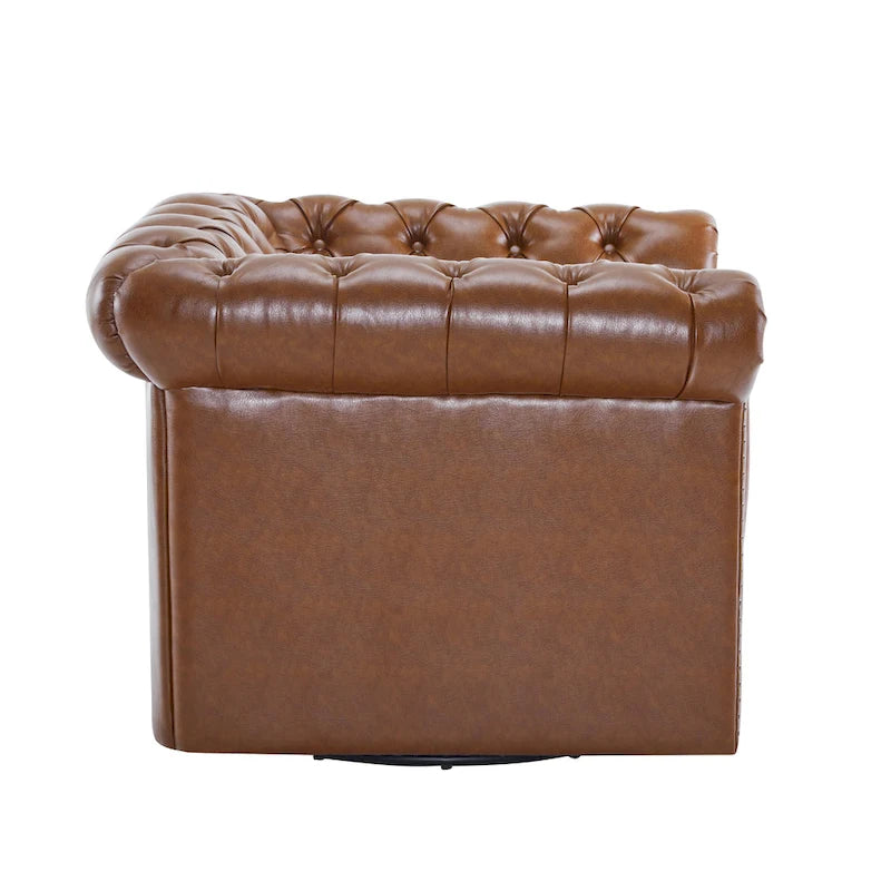 Fauteuil club pivotant capitonné Chesterfield Wiers par Christopher Knight Home
