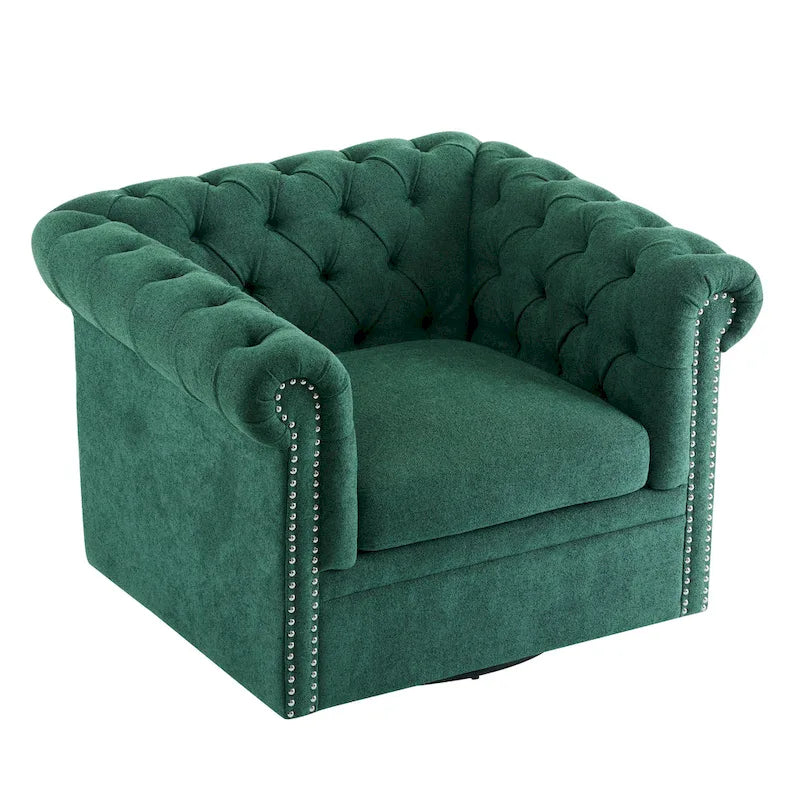 Fauteuil club pivotant capitonné Chesterfield Wiers par Christopher Knight Home