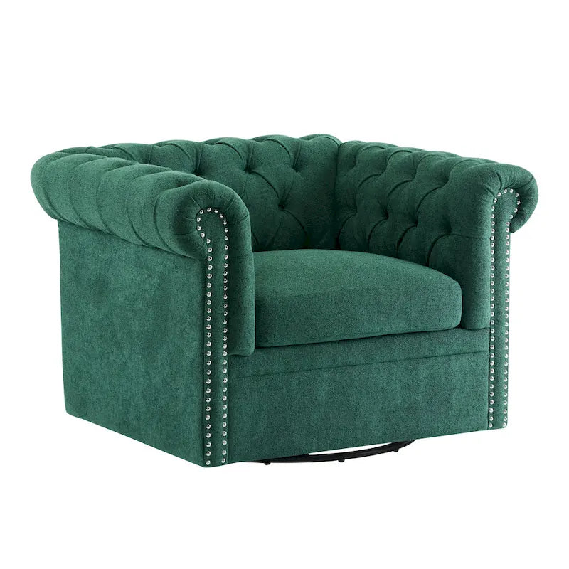 Fauteuil club pivotant capitonné Chesterfield Wiers par Christopher Knight Home