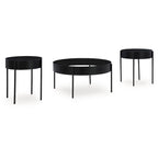 Ensemble de 3 tables d'appoint noires Ardoline de Signature Design by Ashley - 91,4 cm (L) x 91,4 cm (P) x 46,4 cm (H)