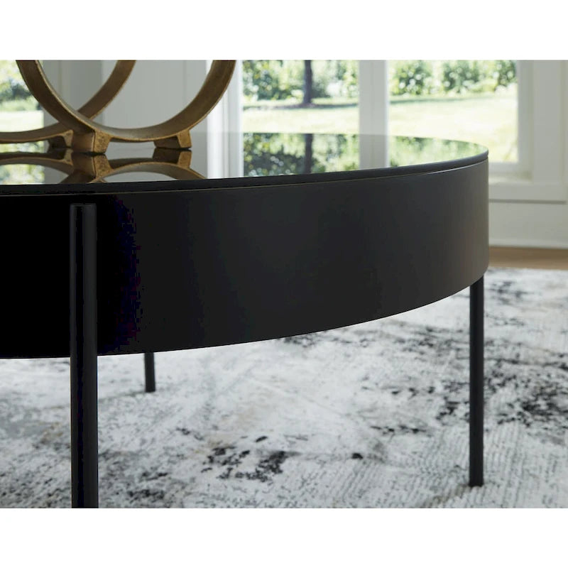 Ensemble de 3 tables d'appoint noires Ardoline de Signature Design by Ashley - 91,4 cm (L) x 91,4 cm (P) x 46,4 cm (H)