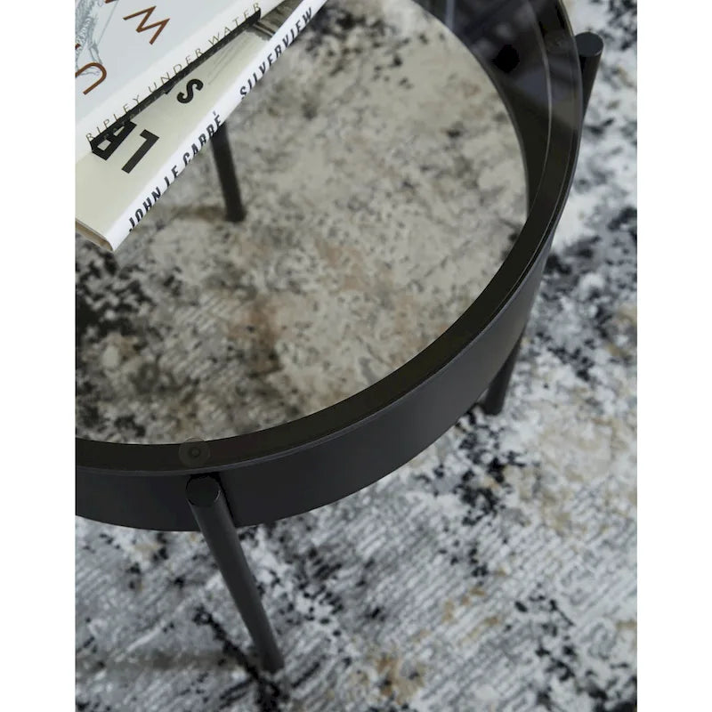 Ensemble de 3 tables d'appoint noires Ardoline de Signature Design by Ashley - 91,4 cm (L) x 91,4 cm (P) x 46,4 cm (H)