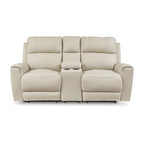 Canapé inclinable électrique beige avec console, Signature Design by Ashley Dahlmoore - 76 cm L x 42 cm P x 40 cm H