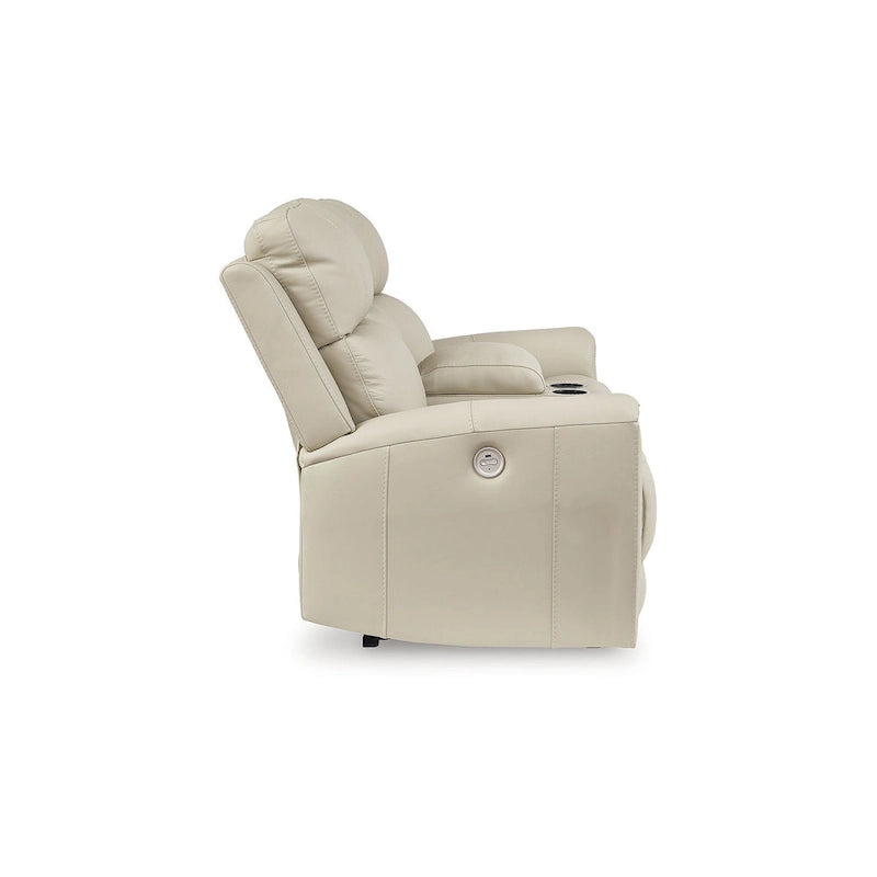Canapé inclinable électrique beige avec console, Signature Design by Ashley Dahlmoore - 76 cm L x 42 cm P x 40 cm H