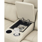Canapé inclinable électrique beige avec console, Signature Design by Ashley Dahlmoore - 76 cm L x 42 cm P x 40 cm H